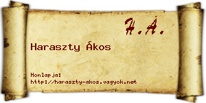Haraszty Ákos névjegykártya