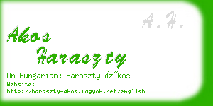 akos haraszty business card